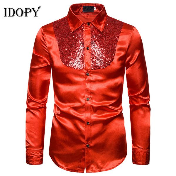 idopy men's luxury sequin glitter shirts new long sleeve cool disco party shirt men stage dance prom costume six color, White;black
idopy men's luxury sequin glitter shirts new long sleeve cool disco party shirt men stage dance prom costume six color, White;black