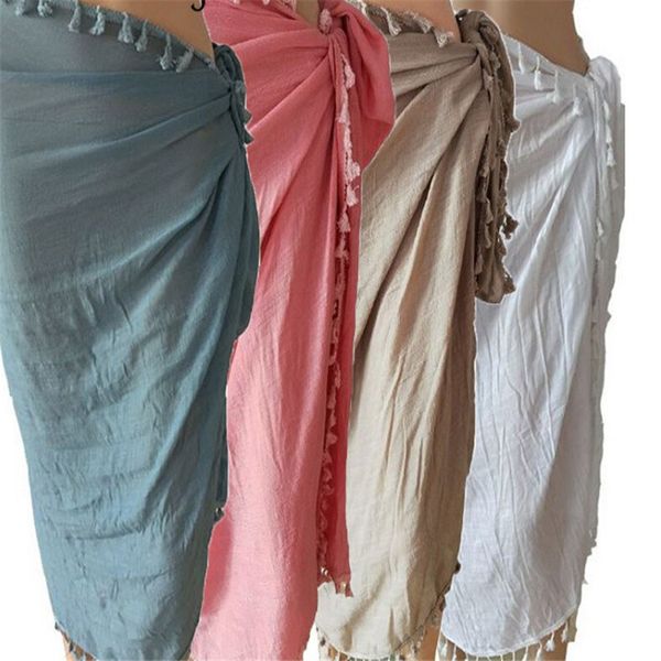 2019 women ladies solid summer holiday beach large bikini cover up swimwear sheer beach maxi wrap skirt sarong tassels, Black
2019 women ladies solid summer holiday beach large bikini cover up swimwear sheer beach maxi wrap skirt sarong tassels, Black