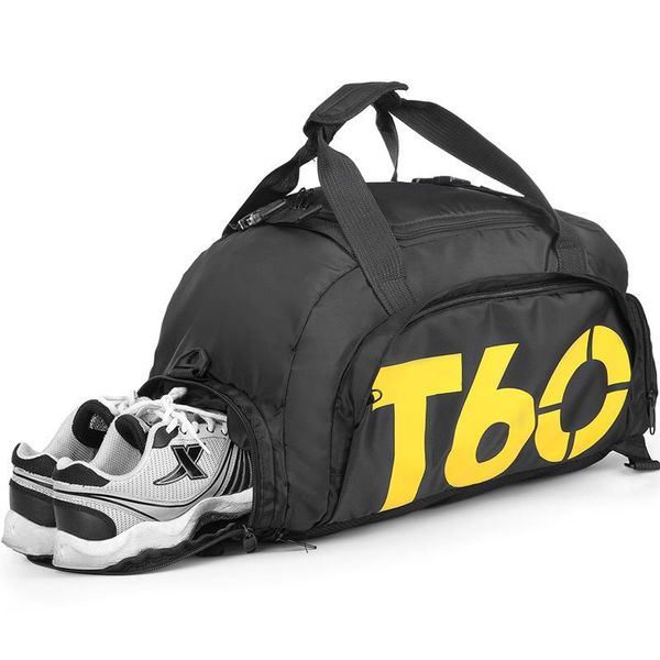 T60 New Men Sport Gym Bag Women Fitness Waterproof Outdoor Separate Space for Shoes Pouch Rucksack Hide Backpack