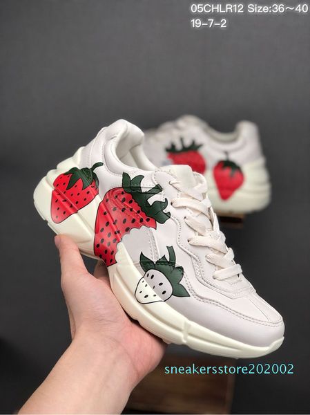 2019 rhyton leather sneaker mens designer shoes with strawberry wave mouth tiger print luxury vintage trainer women designer s02, Black
2019 rhyton leather sneaker mens designer shoes with strawberry wave mouth tiger print luxury vintage trainer women designer s02, Black