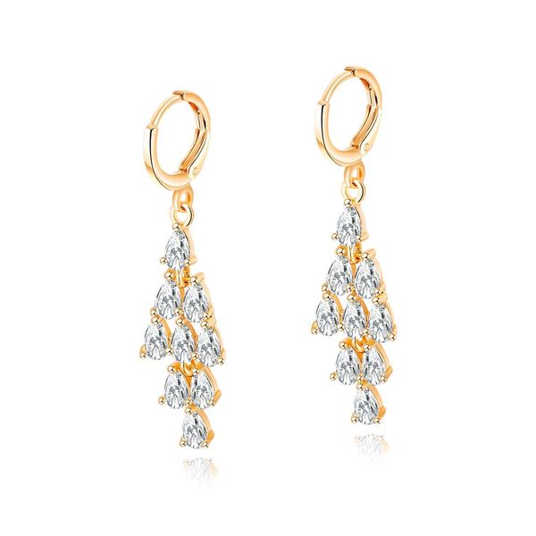 teardrop earrings elegant jewelry 18k yellow gold filled fashion womens dangle earrings gift with clear zircon, Silver
teardrop earrings elegant jewelry 18k yellow gold filled fashion womens dangle earrings gift with clear zircon, Silver
