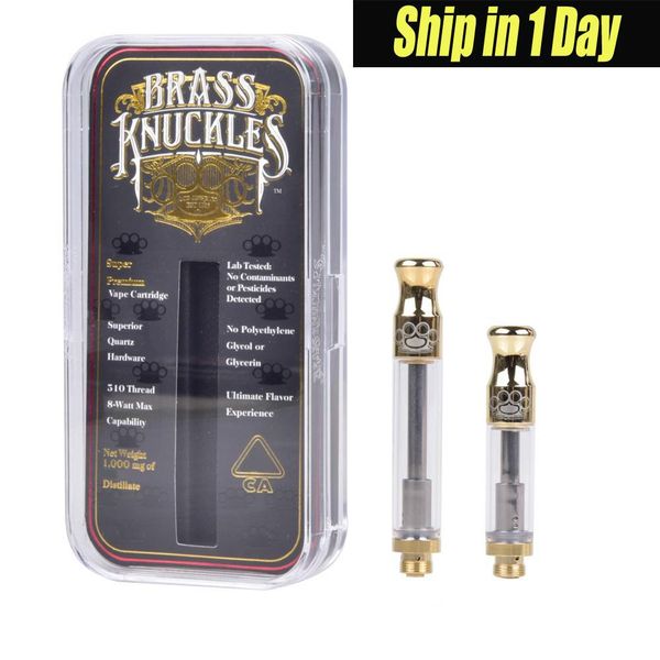 Brass Knuckles Cartridges Pyrex Glass 0.5ml 1.0ml Gold BUD Touch Thick Oil Atomizer Vape Pen Tank Drip tip With Logo AT186
Brass Knuckles Cartridges Pyrex Glass 0.5ml 1.0ml Gold BUD Touch Thick Oil Atomizer Vape Pen Tank Drip tip With Logo AT186