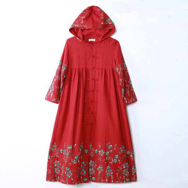 johnature 2019 winter new vintage hooded trench embroidery floral coat button long sleeve chinese style trench coat, Tan;black
johnature 2019 winter new vintage hooded trench embroidery floral coat button long sleeve chinese style trench coat, Tan;black