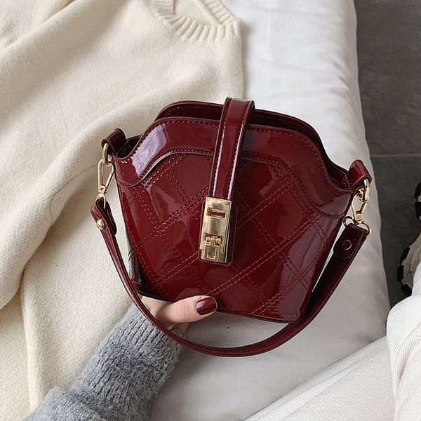 small bag women 2020 spring new patent leather shiny rhombus women's shoulder bucket bag korean fashion lock crossbody
small bag women 2020 spring new patent leather shiny rhombus women's shoulder bucket bag korean fashion lock crossbody