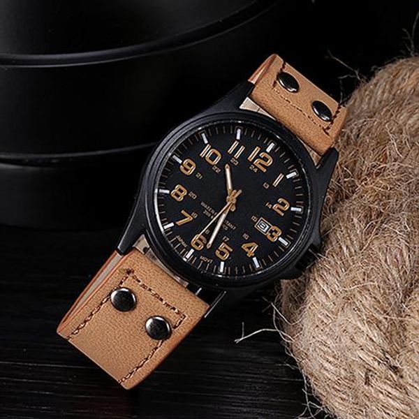men's date arabic numerals dial faux leather band sport quartz wrist watches, Slivery;brown
men's date arabic numerals dial faux leather band sport quartz wrist watches, Slivery;brown