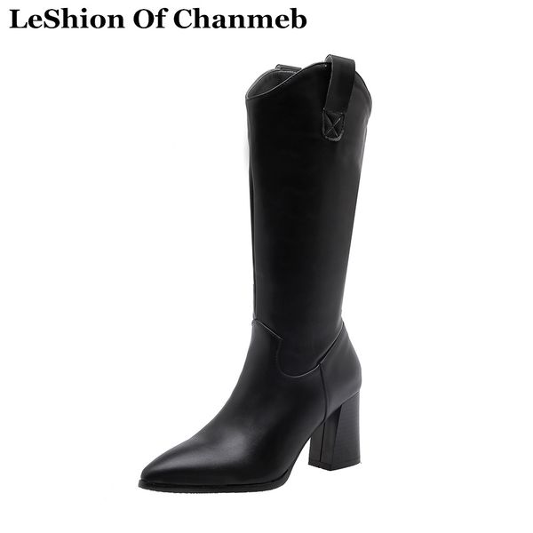 ladies soft pu leather autumn winter knee high boots for women large size 33-48 zip thick high heels western cowboy boots shoes, Black
ladies soft pu leather autumn winter knee high boots for women large size 33-48 zip thick high heels western cowboy boots shoes, Black