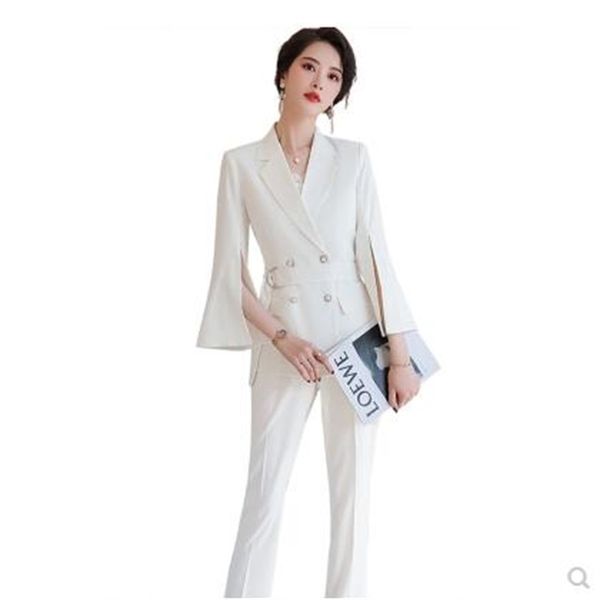 spring and summer new split end nine-point sleeve small suit temperament slim ladie fashion large size lace-up professional suit, White;black
spring and summer new split end nine-point sleeve small suit temperament slim ladie fashion large size lace-up professional suit, White;black