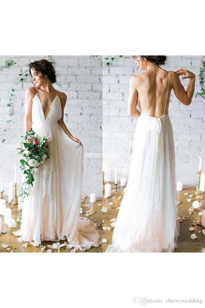 sheath chiffon wedding dress v neck spaghetti straps robe de mariée vintage wedding dresses occasion dresses robe de mariee, White
sheath chiffon wedding dress v neck spaghetti straps robe de mariée vintage wedding dresses occasion dresses robe de mariee, White