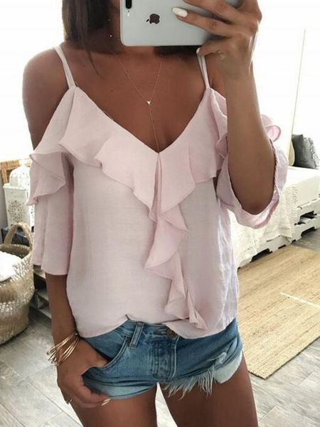women's blouses & shirts boho style ruffle blouse women off shoulder shirt summer 2021 v-neck strap sling blusas sj2199v, White
women's blouses & shirts boho style ruffle blouse women off shoulder shirt summer 2021 v-neck strap sling blusas sj2199v, White