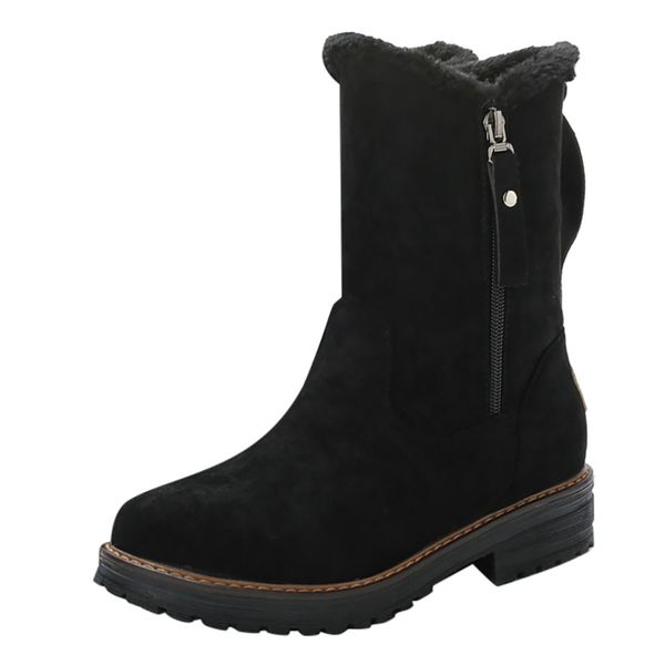 women snow boots flat lace up winter plus size platform ladies warm shoes 2019 new flock fur suede ankle boots female #d, Black
women snow boots flat lace up winter plus size platform ladies warm shoes 2019 new flock fur suede ankle boots female #d, Black