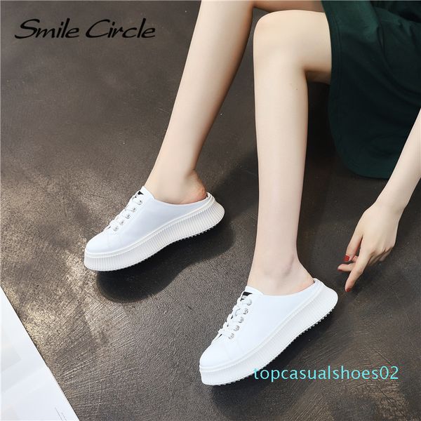 smile circle 2019 spring summer white flats platform shoes women genuine leather fashion casual shoes lazy ladies t02, Black
smile circle 2019 spring summer white flats platform shoes women genuine leather fashion casual shoes lazy ladies t02, Black