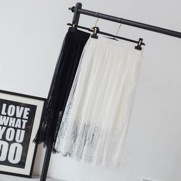 skirts autumn tutu skirt mid-waist white lace patchwork women saias long elastic waist pleated jupe longue femme mz1809, Black
skirts autumn tutu skirt mid-waist white lace patchwork women saias long elastic waist pleated jupe longue femme mz1809, Black