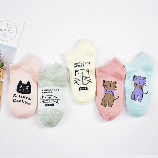 5pairs/lot harajuku candy cat socks cute animal print women socks summer new funny short ankle ladies cotton sock slippers, Black;white
5pairs/lot harajuku candy cat socks cute animal print women socks summer new funny short ankle ladies cotton sock slippers, Black;white