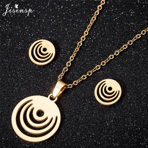 jisensp stainless steel round pendant necklace for women simple long chain necklaces gold small stud earrings set aretes brincos, Silver
jisensp stainless steel round pendant necklace for women simple long chain necklaces gold small stud earrings set aretes brincos, Silver