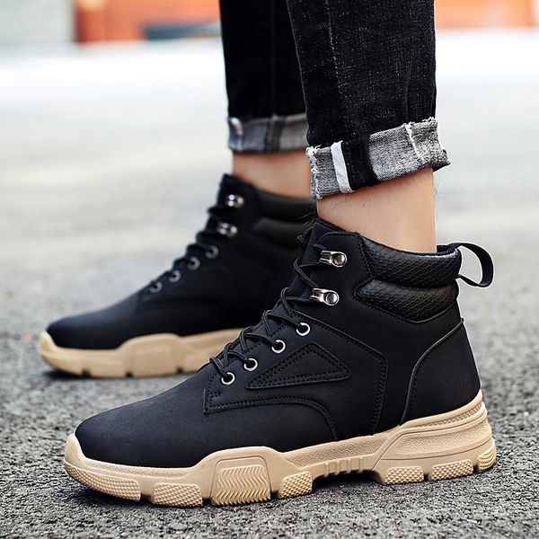 new mens walking shoes waterproof england retro ankle boots for men boots male outdoor sport footwear sneakers size 38-45, Black
new mens walking shoes waterproof england retro ankle boots for men boots male outdoor sport footwear sneakers size 38-45, Black