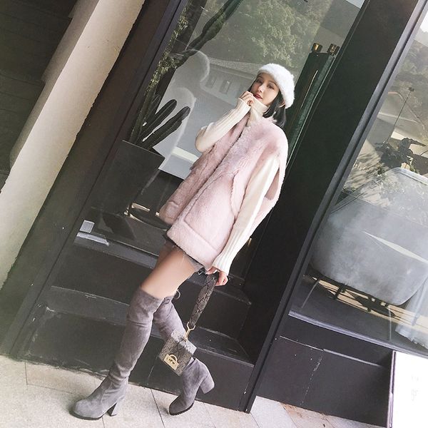 women's fur & faux 100% natural merino vest women winter wool coat thickening colete de pele verdadeira female 18163 mf311, Black
women's fur & faux 100% natural merino vest women winter wool coat thickening colete de pele verdadeira female 18163 mf311, Black