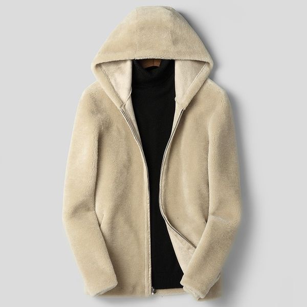 men's leather & faux 2021 winter men reversible jacket fashion solid long sleeve hoodie wool outerwear male pocket zipper real fur coat, Black
men's leather & faux 2021 winter men reversible jacket fashion solid long sleeve hoodie wool outerwear male pocket zipper real fur coat, Black