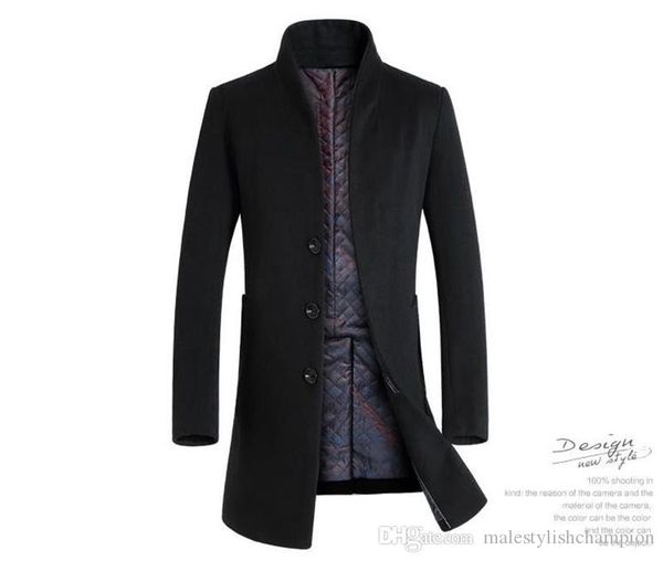 winter plus size woolen mens coat thick long stand collar mens blends fashion cotton male outerwear, Black
winter plus size woolen mens coat thick long stand collar mens blends fashion cotton male outerwear, Black