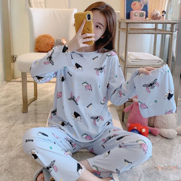 2 pcs spring summer long sleeve pajama sets for women loose comfortable night sleepwear girl's casual pyjamas, Black;red
2 pcs spring summer long sleeve pajama sets for women loose comfortable night sleepwear girl's casual pyjamas, Black;red