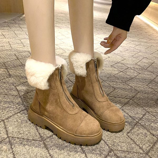 qpfjqd ladies zip ankle snow plush boots round toe leisure sewing korean style concise women platform shoes 2020 spring winter, Black
qpfjqd ladies zip ankle snow plush boots round toe leisure sewing korean style concise women platform shoes 2020 spring winter, Black