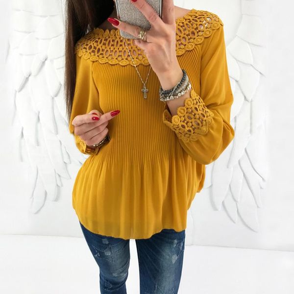 women plus size chiffon lace blouse shirts long sleeve autumn solid pleated female blusas ws5659v, White
women plus size chiffon lace blouse shirts long sleeve autumn solid pleated female blusas ws5659v, White