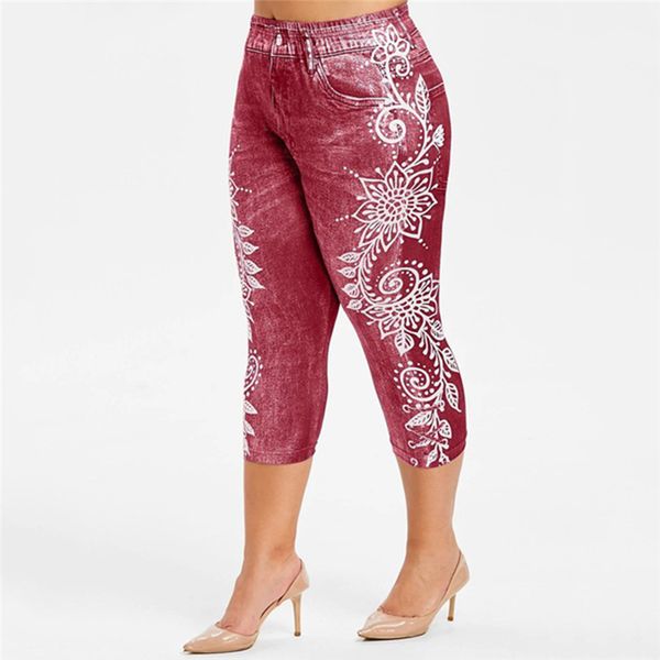 women's leggings printed false denim short 3\4 women jeans high waist breeches capri pants super elastic jeggings plus size 2xl, Black
women's leggings printed false denim short 3\4 women jeans high waist breeches capri pants super elastic jeggings plus size 2xl, Black