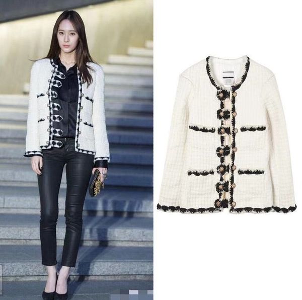 new small fragrant classic 4-pocket black and white color matching wool coat, Black;brown
new small fragrant classic 4-pocket black and white color matching wool coat, Black;brown