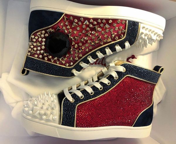 red strass & spikes high spikes casual flat brand designer red bottom sneakers women men skateboard outdoors daily dress party walking, Black
red strass & spikes high spikes casual flat brand designer red bottom sneakers women men skateboard outdoors daily dress party walking, Black