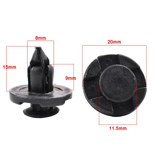 

50pcs 8mm For Lexus Subaru Nissan Auto Fasteners Bumper Fender Mud Flap Mudguard Plastic Rivet Fixing Clip Cover Car Styling