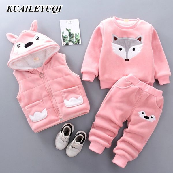 baby boys girls cartoon clothing sets winter warm vest coat + sweatshirt + pants 3pcs infant kids children sports suit clothes t200104, White
baby boys girls cartoon clothing sets winter warm vest coat + sweatshirt + pants 3pcs infant kids children sports suit clothes t200104, White