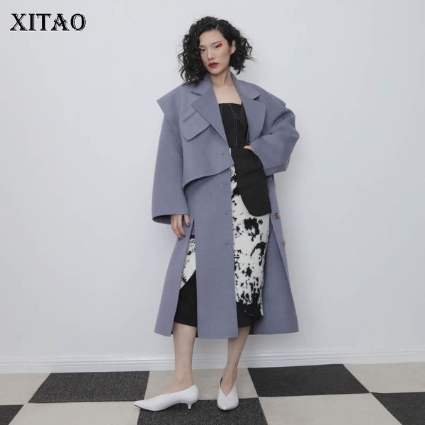 xitao asymmetric stitching reversible woolen coat women elegant purple long coat fashion trend women clothes streetwear gcc3148, Black
xitao asymmetric stitching reversible woolen coat women elegant purple long coat fashion trend women clothes streetwear gcc3148, Black