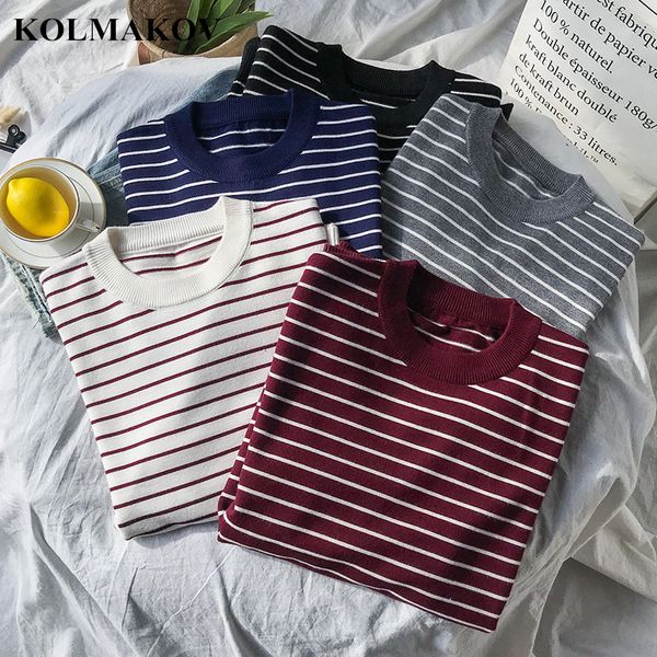 kolmakov new men's sweaters 2019 spring mens turtleneck sweater striped sweatcoats men o-neck knitted pullovers -xxl sweaters, White;black
kolmakov new men's sweaters 2019 spring mens turtleneck sweater striped sweatcoats men o-neck knitted pullovers -xxl sweaters, White;black
