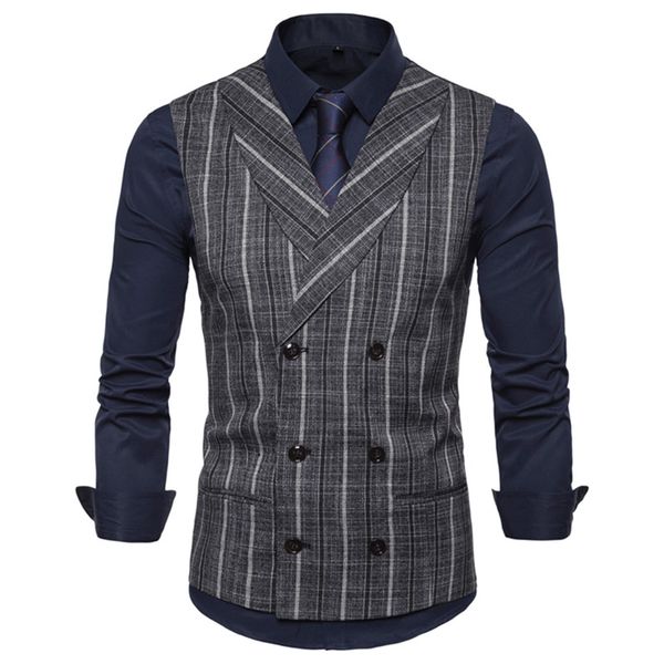 men's vests mens stripe plaid formal blazer casual double breasted v-neck fashion s-2xl male england style, Black;white
men's vests mens stripe plaid formal blazer casual double breasted v-neck fashion s-2xl male england style, Black;white