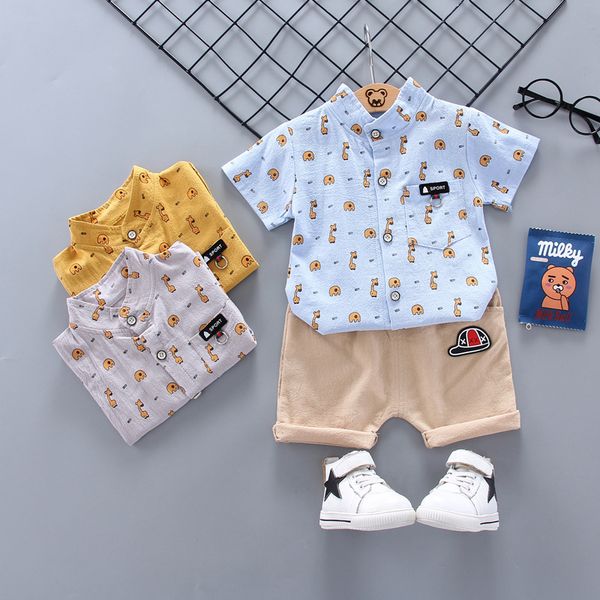 summer new boys and girls cartoon short-sleeved shirt suit male baby female baby full printed giraffe child clothes, White
summer new boys and girls cartoon short-sleeved shirt suit male baby female baby full printed giraffe child clothes, White