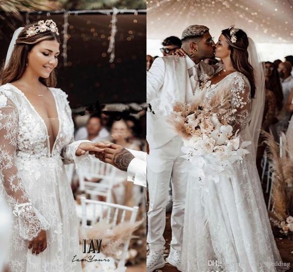 bohemian a line wedding dresses deep v neck pleats lace applique sweep train beach wedding dress bridal gowns vestidos de noiva, White
bohemian a line wedding dresses deep v neck pleats lace applique sweep train beach wedding dress bridal gowns vestidos de noiva, White