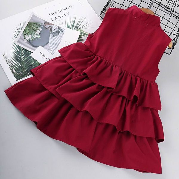 girl dress 2020 summer new style layered sleeveless dress princess cake baby clothes e1801, Red;yellow 
girl dress 2020 summer new style layered sleeveless dress princess cake baby clothes e1801, Red;yellow
