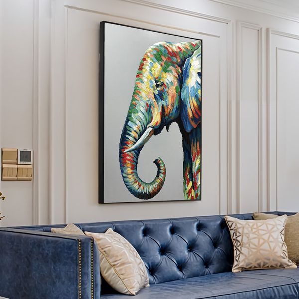 pure hand-painted oil painting modern decorative painting elephant hanging painting living room porch mural large handmade vertical villa pi
pure hand-painted oil painting modern decorative painting elephant hanging painting living room porch mural large handmade vertical villa pi