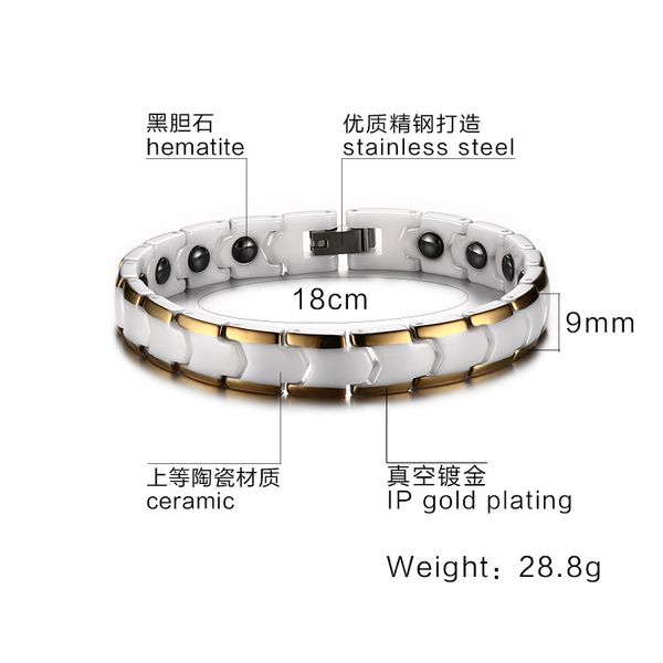 women hematite bracelets health fashion men white ceramic bracelets bangles lovers wristband luxury jewelry friendship gifts, Golden;silver
women hematite bracelets health fashion men white ceramic bracelets bangles lovers wristband luxury jewelry friendship gifts, Golden;silver