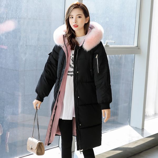 down cotton-padded jacket women 2019 winter autumn slim furry collar thicken long overknee originality cotton-padded coat, Black
down cotton-padded jacket women 2019 winter autumn slim furry collar thicken long overknee originality cotton-padded coat, Black
