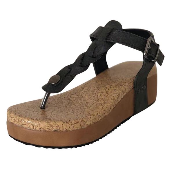 women fashion flip flops buckle strap wedges sandals platform shoes 2019 summer beach wedge sandals shoes zapatos de mujer 35-43, Black
women fashion flip flops buckle strap wedges sandals platform shoes 2019 summer beach wedge sandals shoes zapatos de mujer 35-43, Black
