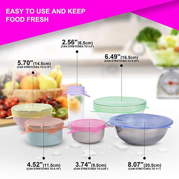 6pcs/set universal silicone lids stretch suction cover cooking pot pan silicone cover pan spill lid ser home bowl cover
6pcs/set universal silicone lids stretch suction cover cooking pot pan silicone cover pan spill lid ser home bowl cover