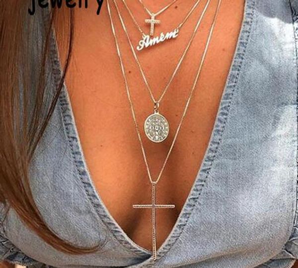 bohemian crystal big cross pendant necklaces for women multi layer letter choker necklace statement jewelry gift 93, Silver
bohemian crystal big cross pendant necklaces for women multi layer letter choker necklace statement jewelry gift 93, Silver