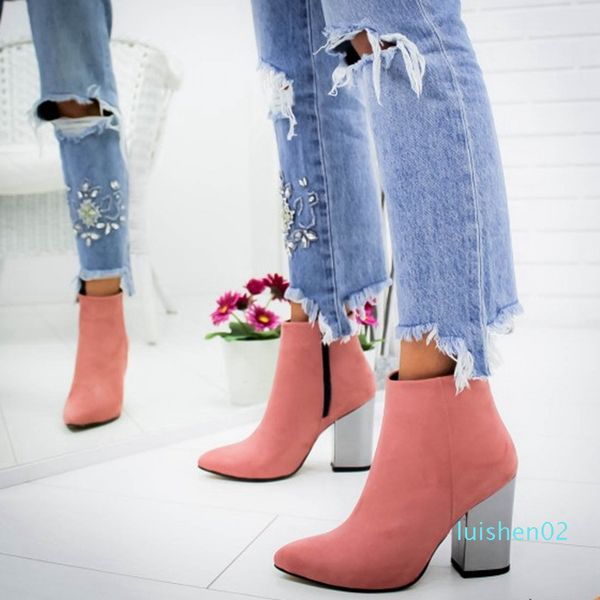 shujin women shoes ankle pumps flock toe boots solid autumn spring 2019 new high-heeled shoes botas mujer dropship l02, Black
shujin women shoes ankle pumps flock toe boots solid autumn spring 2019 new high-heeled shoes botas mujer dropship l02, Black