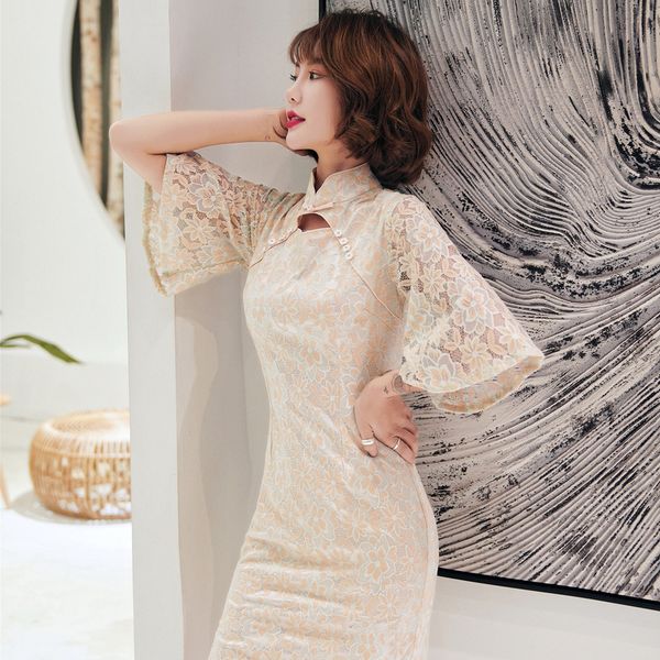 exquisite lace modified cheongsam traditional chinese classic women qipao dress vintage mandarin collar slim vestidos 3xl, Red
exquisite lace modified cheongsam traditional chinese classic women qipao dress vintage mandarin collar slim vestidos 3xl, Red
