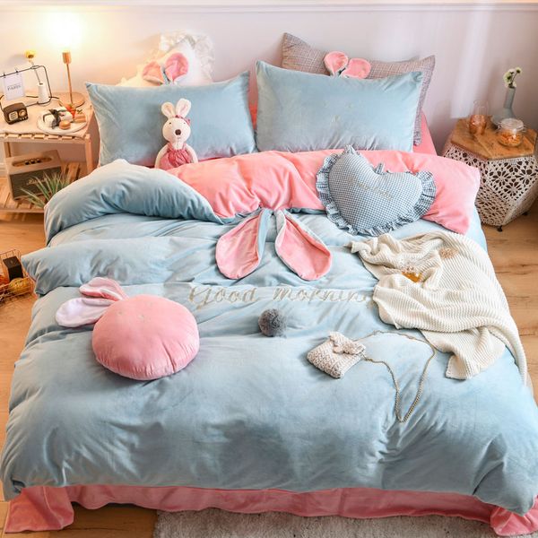 ears embroidery winter warm fleece flannel velvet cute girl bedding set duvet cover bed linen fitted sheet pillowcases
ears embroidery winter warm fleece flannel velvet cute girl bedding set duvet cover bed linen fitted sheet pillowcases