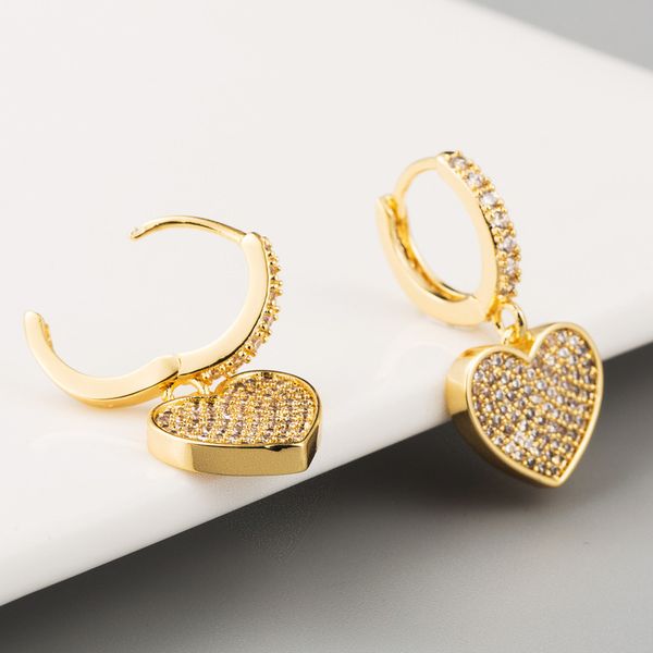 2020 new simple girl earrings copper white zircon heart plating real gold drop earrings for women fashion jewelry accessories, Silver
2020 new simple girl earrings copper white zircon heart plating real gold drop earrings for women fashion jewelry accessories, Silver