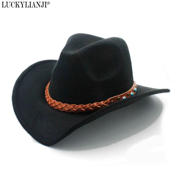luckylianji wool felt western cowboy hat for women men wide brim cowgirl turquoise braid leather band (:57cm
luckylianji wool felt western cowboy hat for women men wide brim cowgirl turquoise braid leather band (:57cm