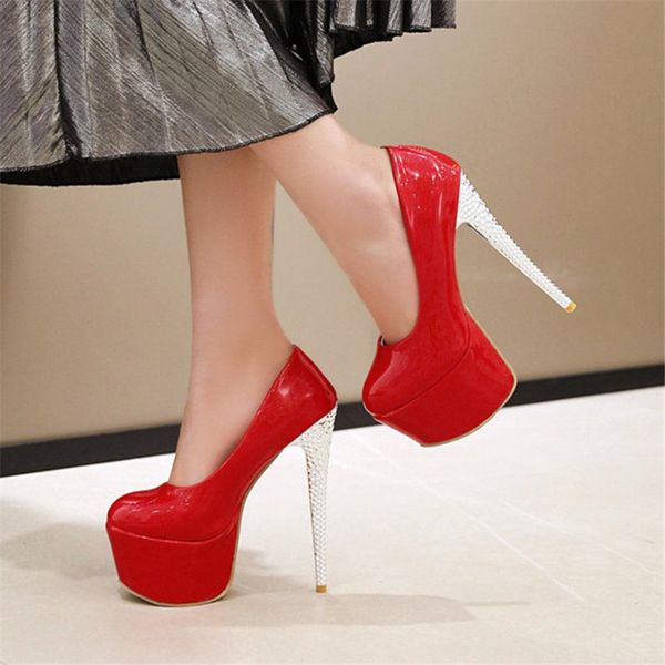 pxelena patent leather shoes lady nightclub party office catwalk pumps women stiletto thin super high heel large size 34-45, Black
pxelena patent leather shoes lady nightclub party office catwalk pumps women stiletto thin super high heel large size 34-45, Black