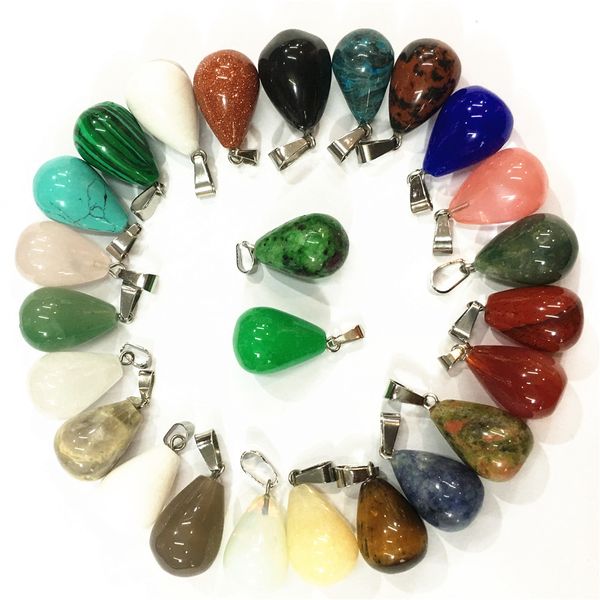 50pcs assorted natural stone water drop pendants healing reiki roses quartz agates opal tiger eye stone charms necklaces 13*18mm, Silver
50pcs assorted natural stone water drop pendants healing reiki roses quartz agates opal tiger eye stone charms necklaces 13*18mm, Silver