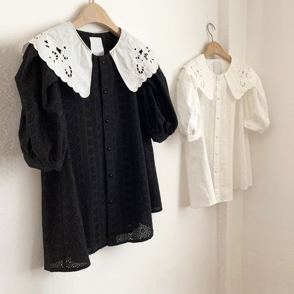 women's blouses & shirts 2021 embroidery blouse women turn down collar puff sleeve ladies blusa summer fashion casual female, White
women's blouses & shirts 2021 embroidery blouse women turn down collar puff sleeve ladies blusa summer fashion casual female, White